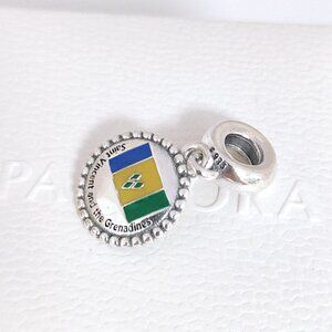 Pandora Saint Vincent and the Grenadines Flag Dangle Charm S925 Silver with box